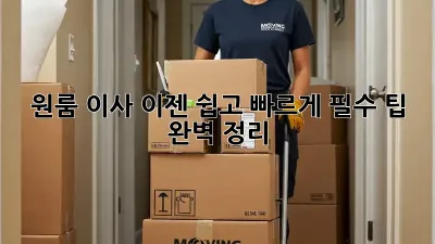 원룸 이사, 이젠 쉽고 빠르게! 필수 팁 완벽 정리