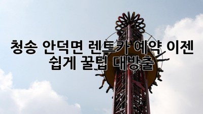 청송 안덕면 렌트카 예약, 이젠 쉽게! 꿀팁 대방출!